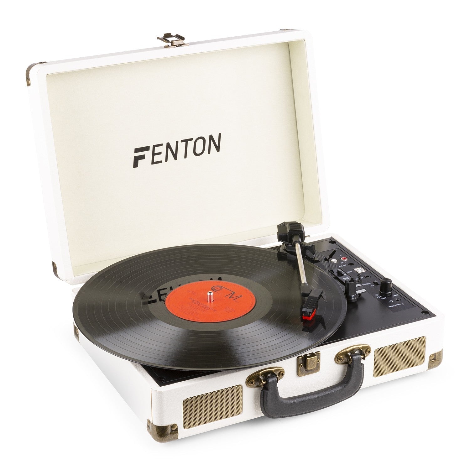 Fenton RP115G - Maleta reproductor giradiscos con BT Creme - Tempo Shop