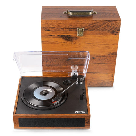 Fenton RP170L - Giradiscos con caja de almacenaje de vinilos Madera - Tempo Shop