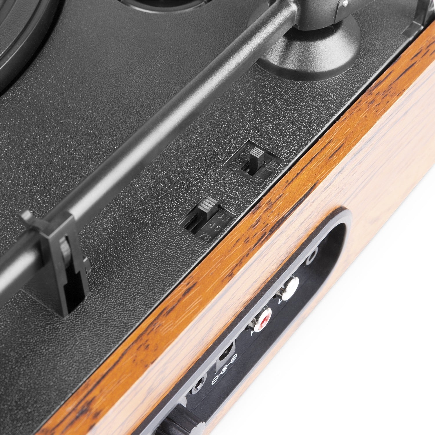 Fenton RP170L - Giradiscos con caja de almacenaje de vinilos Madera - Tempo Shop