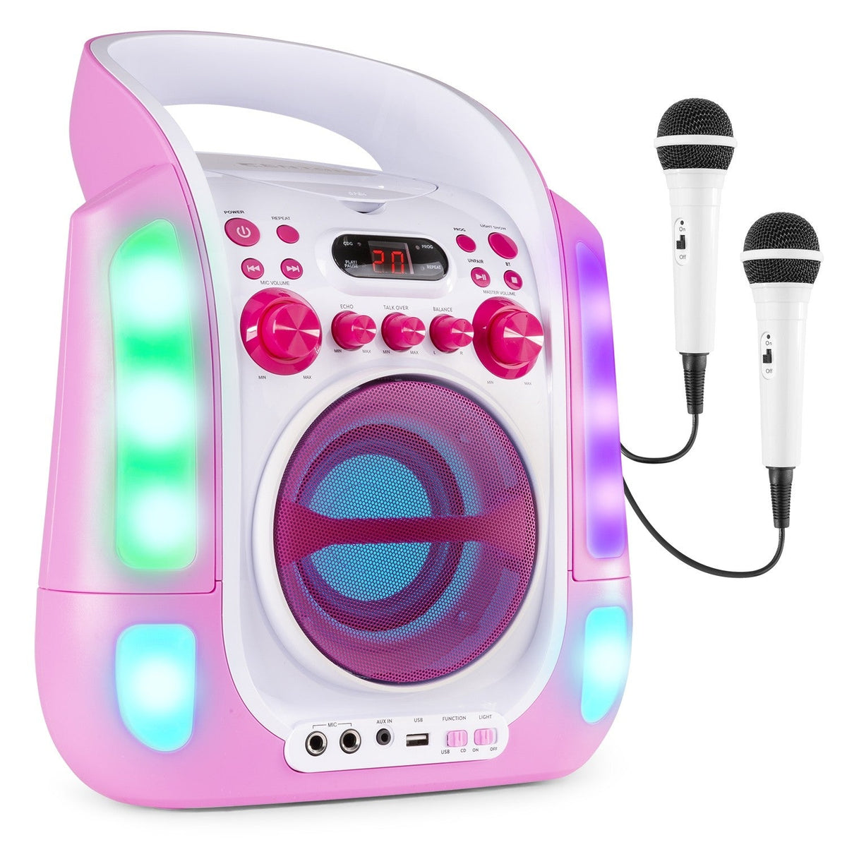 Fenton SBS30P - Sistema Karaoke con CD y 2 micros Rosa - Tempo Shop