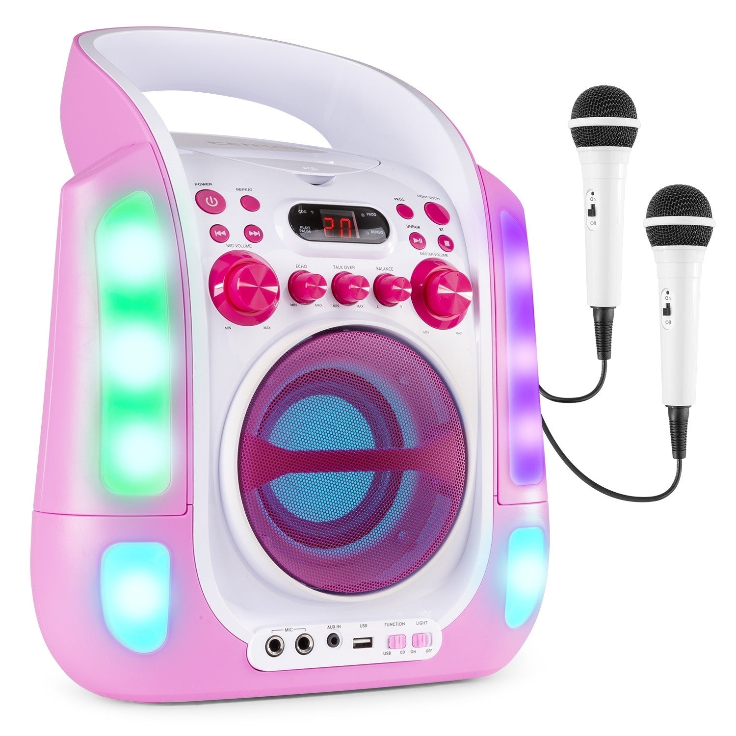 Fenton SBS30P - Sistema Karaoke con CD y 2 micros Rosa - Tempo Shop