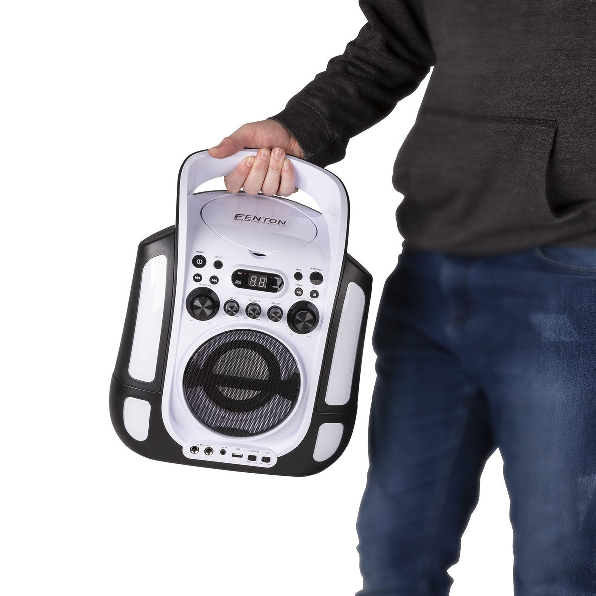 Fenton SBS30W - Sistema Karaoke con CD y 2 micros Blanco - Tempo Shop