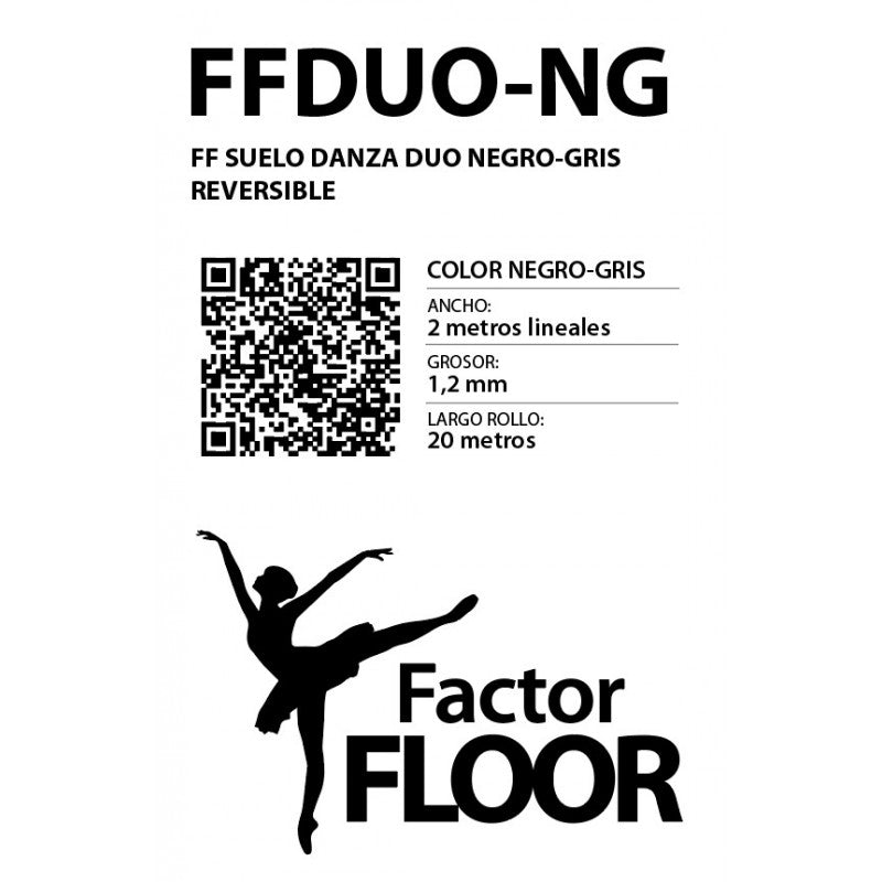 FactorFLOOR Duo - Suelo de danza reversible negro y gris