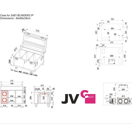 JV Case B03290 - Flightcase Profesional para 3 Cegadoras
