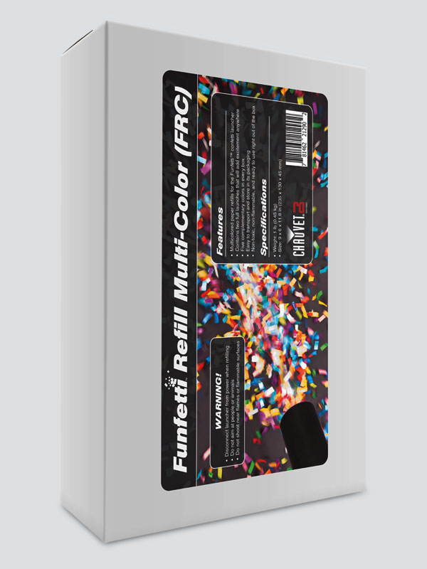 CHAUVET DJ Funfetti Shot Refill - Color - Recarga de confeti multicolor