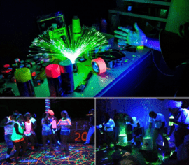 Fuzzix PLP14 - Foco Par Party con batería 6x 1W UV - Tempo Shop