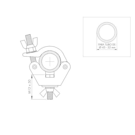 GUIL ABZ-35/N - Abrazadera para tubos de Ø 45-52 mm. WLL: 500 kg - Tempo Shop