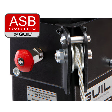 GUIL ELC-775 - Torre de elevación telescópica de carga superior. Cabrestante con doble manivela. Base con ruedas con freno -