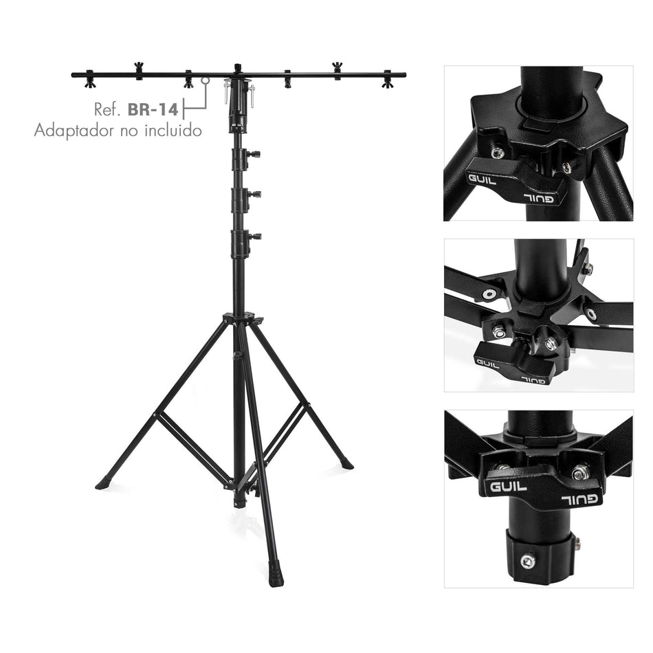 GUIL FC-06 - Torre de iluminación manual reforzada. Altura máx. 4,12 m. 1 Pata regulable - Tempo Shop