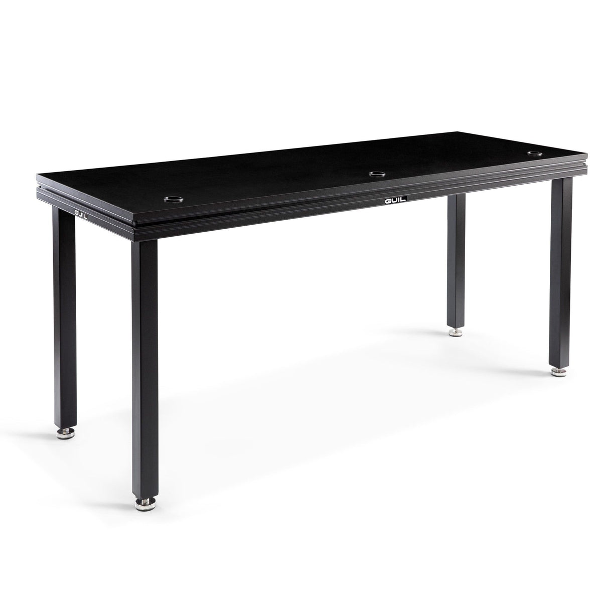GUIL MDJ-2/N - Mesa para DJ / Mesa de ingeniero de sonido de aluminio de 200 x 65 cm. Color negro (PATAS NO INCLUIDAS) - Temp