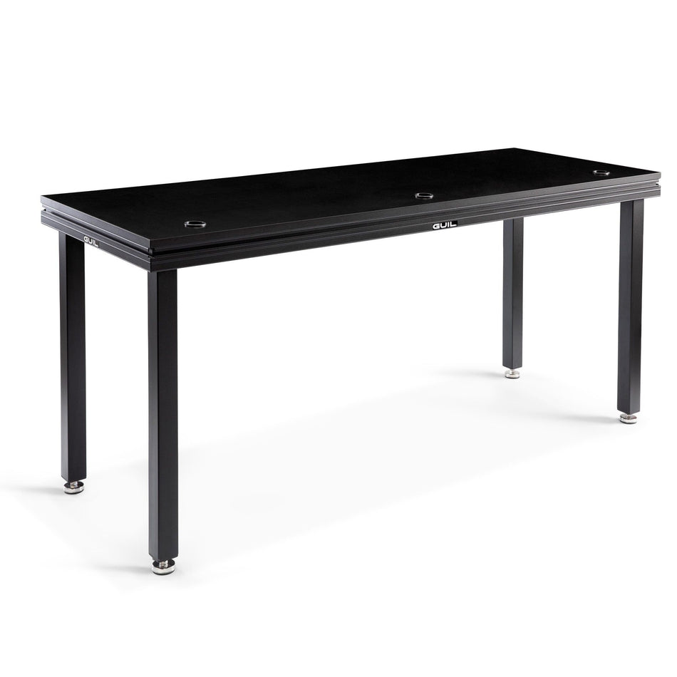 GUIL MDJ-2/N - Mesa para DJ / Mesa de ingeniero de sonido de aluminio de 200 x 65 cm. Color negro (PATAS NO INCLUIDAS) - Temp