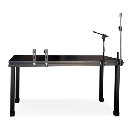 GUIL MDJ-2/N - Mesa para DJ / Mesa de ingeniero de sonido de aluminio de 200 x 65 cm. Color negro (PATAS NO INCLUIDAS) - Temp