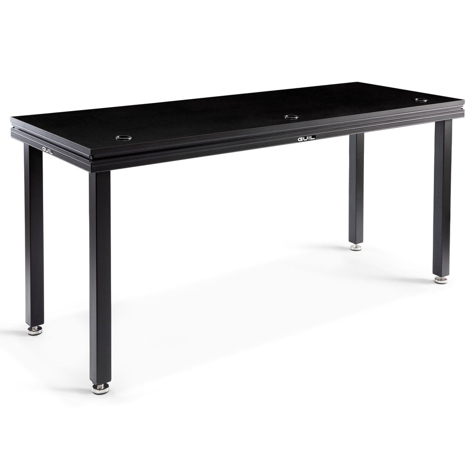 GUIL MDJ-4/N - Mesa para DJ / Mesa de ingeniero de sonido de aluminio de 200 x 80 cm. Color negro (PATAS NO INCLUIDAS) - Temp