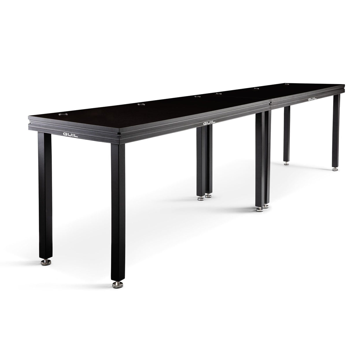GUIL MDJ-6/N - Mesa para DJ / Mesa de ingeniero de sonido de aluminio de 400 x 80 cm. Color negro (PATAS NO INCLUIDAS) - Temp