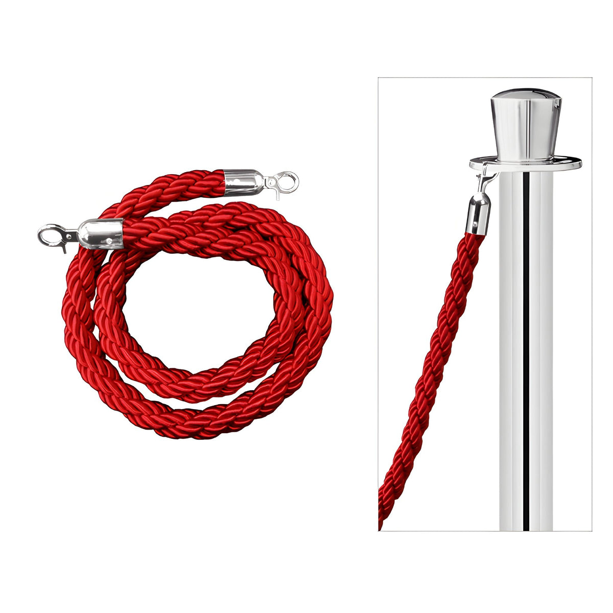 GUIL PST-CT1 - Cordón trenzado de color rojo de 1,5 m (Ø 30 mm) - Tempo Shop