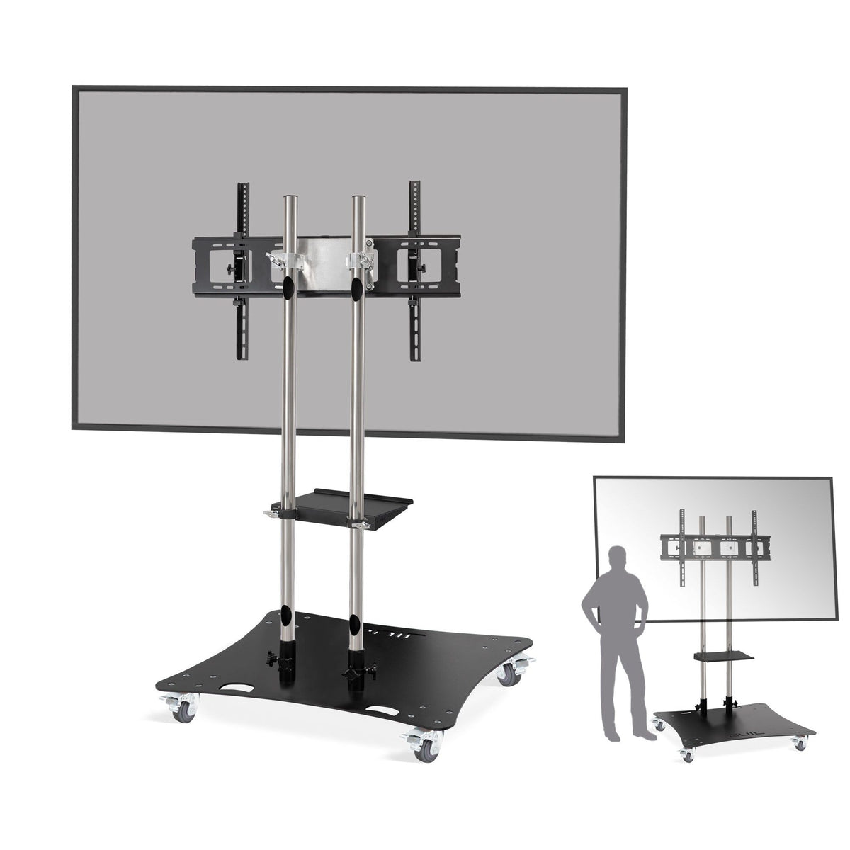 GUIL PTR-100 - Soporte móvil para pantallas de hasta 100″. Bandeja incluida - Tempo Shop