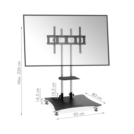GUIL PTR-100 - Soporte móvil para pantallas de hasta 100″. Bandeja incluida - Tempo Shop