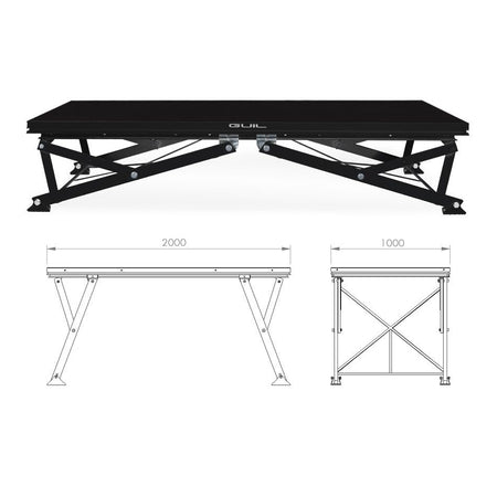 GUIL TM441/N - Tarima de aluminio y acero tipo tijera. Color: Negro. 5 posiciones. Tablero de abedul (21mm) - Tempo Shop