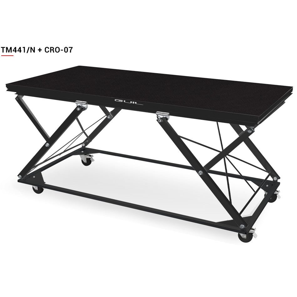 GUIL TM441/N - Tarima de aluminio y acero tipo tijera. Color: Negro. 5 posiciones. Tablero de abedul (21mm) - Tempo Shop