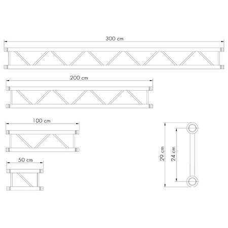 GUIL TPN290 - Truss paralelo de 29 cm (Ø 50 x 2 mm) - Tempo Shop