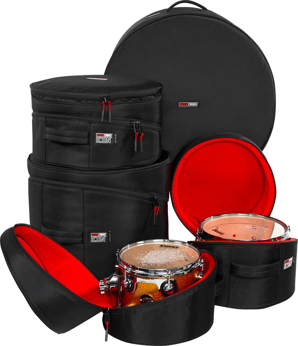 Gator GP-ICON-JZFUSION - Set de fundas batería jazz fusión 4 piezas 20" / 10" / 12" / 14"