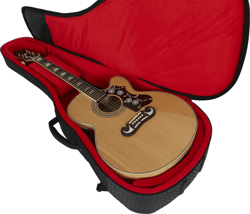 Gator GT-JUMBO-BLK - Softcase guitarra acústica jumbo “Gator Transit” negro con acolchado reforzado