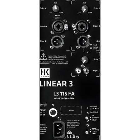 HK Audio L3 115 FA - Sistema compacto full range de 2 vías autoamplificado con procesador digital interno - Tempo Shop