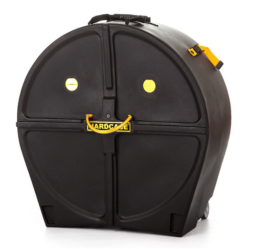 Hardcase HNMB20S - Estuche rígido para bombo de banda 20" (10–12") con ruedas y asa tipo trolley