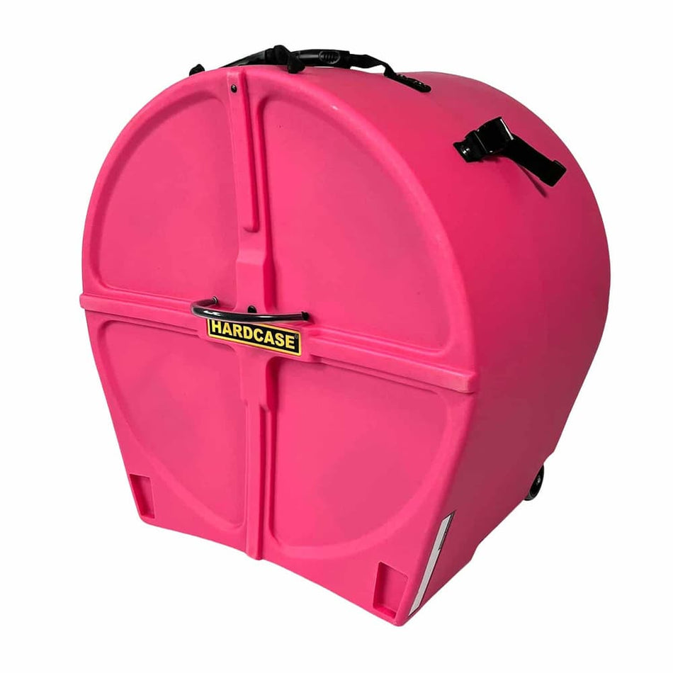 Hardcase HNL22BP - Estuche para bombo de 22" con ruedas y forro completo (color Pink)