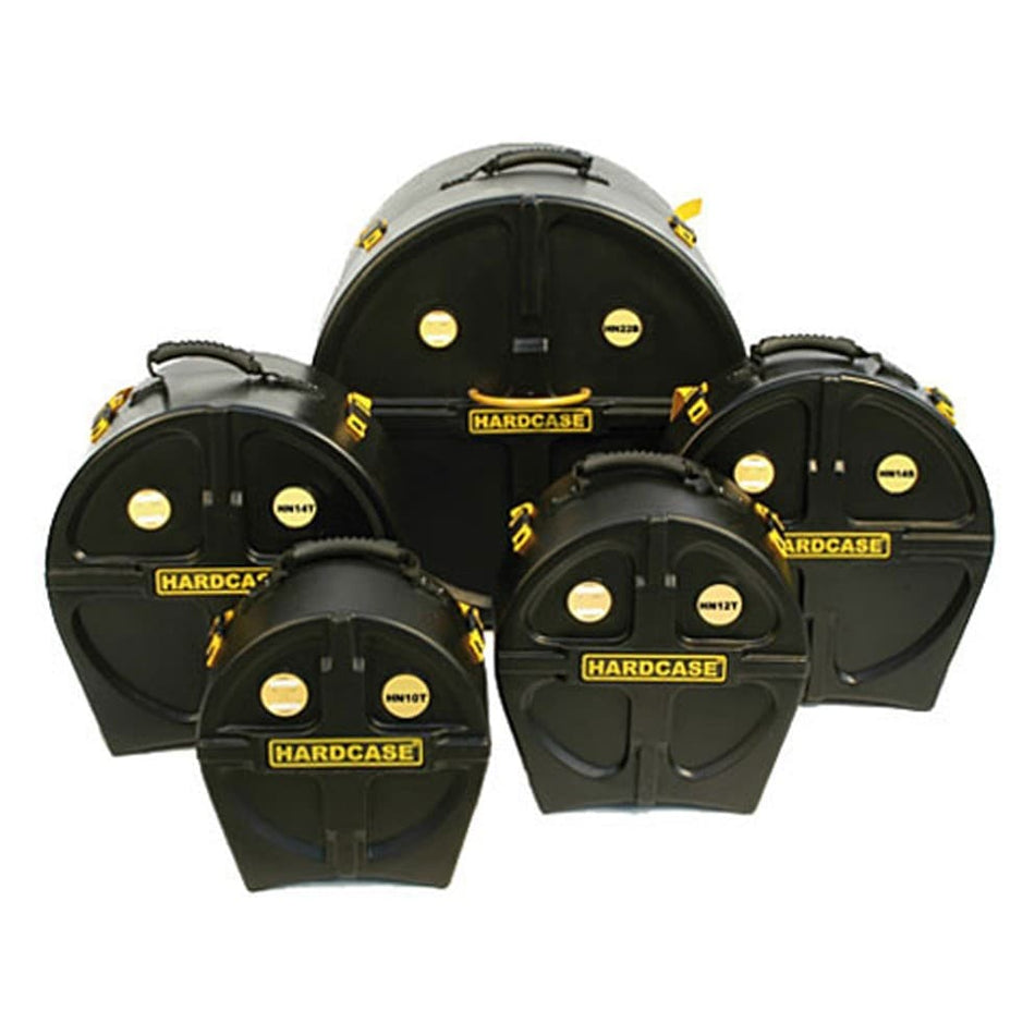 Hardcase HROCKFUSION2 (HROCKFUS-2) - Set de estuches rígidos Rock Fusion 2 para batería 10/12/14FT/22B + caja 14"