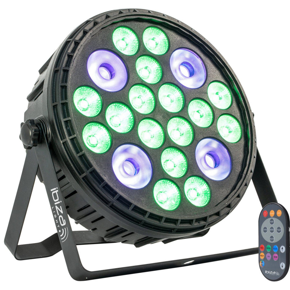 Ibiza Light & Sound BIGPAR-16RGBW4UV - Proyector PAR EXTRA-GRANDE 16×4 W RGBW 4-en-1 + 4×30 W UV - Tempo Shop