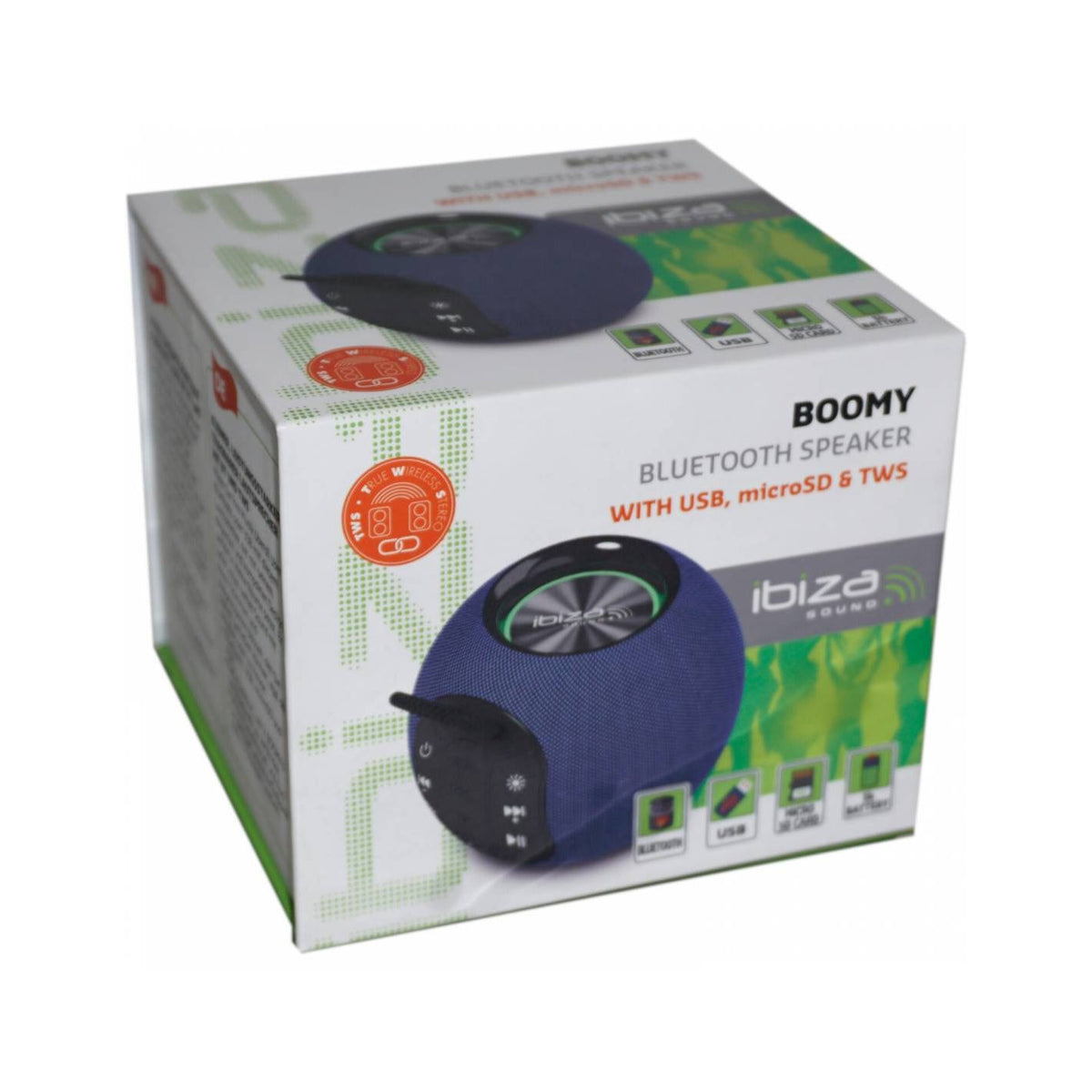Ibiza Light & Sound BOOMY – Mini altavoz 2,5″ con anillo LED - Tempo Shop