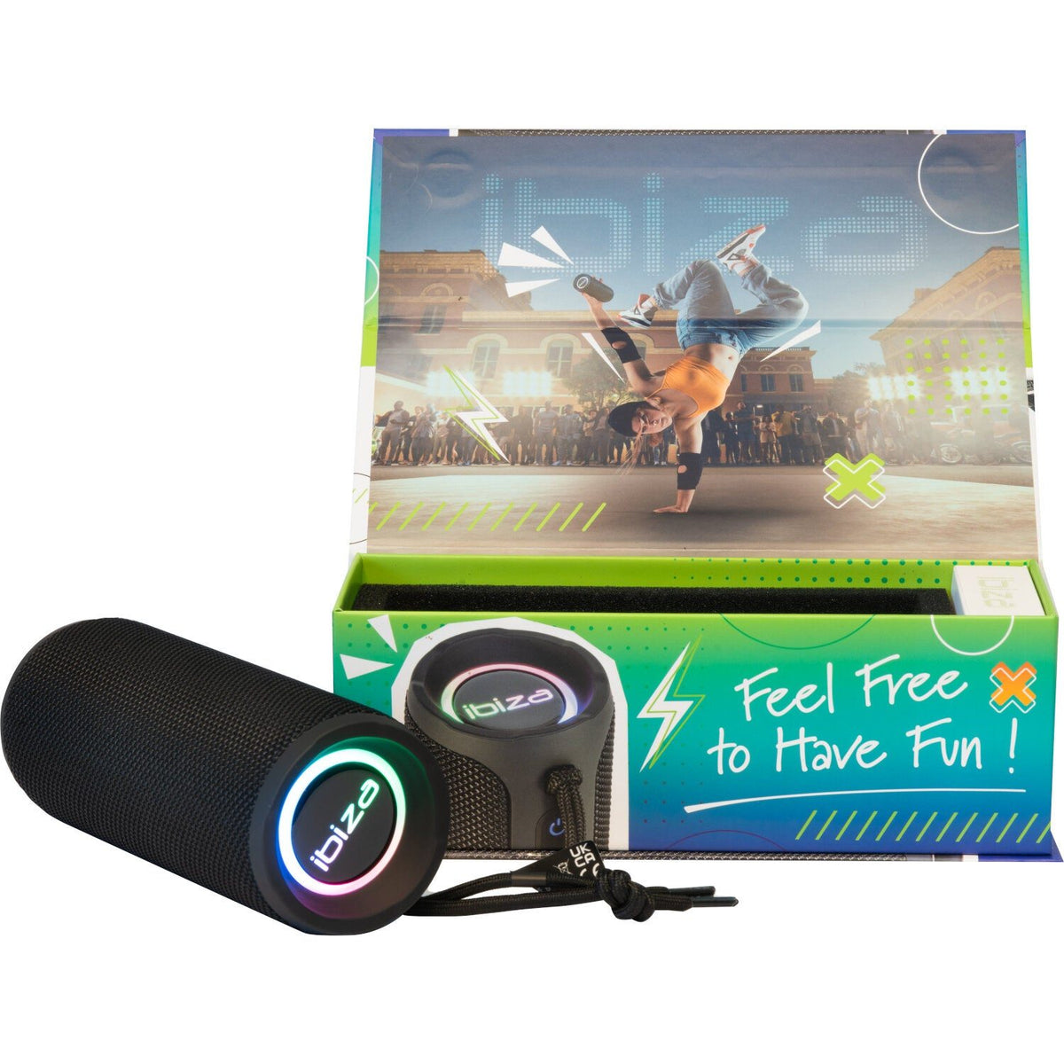 Ibiza Light & Sound BULLET20 - Altavoz Bluetooth iluminado con USB y Micro-SD 20 W - Tempo Shop