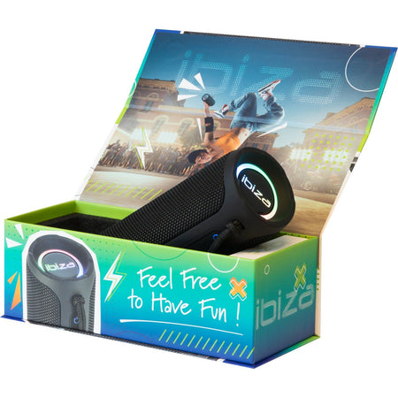 Ibiza Light & Sound BULLET20 - Altavoz Bluetooth iluminado con USB y Micro-SD 20 W - Tempo Shop