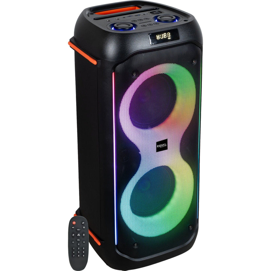 Ibiza Light & Sound COLUMBA600 – Altavoz Bluetooth activo autónomo de LED 6.5"/16 cm – 600 W - Tempo Shop