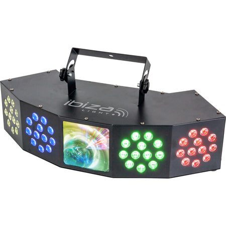 Ibiza Light & Sound COMBI-FX4 – Efecto 3-en-1 Wash-Moon-Strobe con DMX - Tempo Shop
