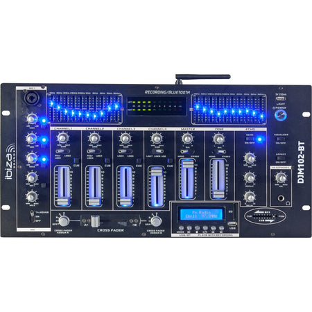 Ibiza Light & Sound DJM102-BT – Mesa de mezclas 19″, 12 entradas / 6 canales con Bluetooth - Tempo Shop