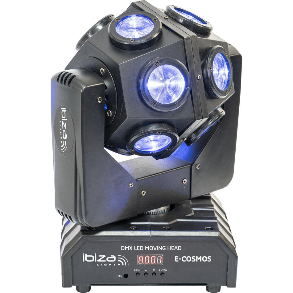 Ibiza Light & Sound E-COSMOS – Cabeza móvil DMX retro LED RGBW 4-en-1 12×10 W - Tempo Shop
