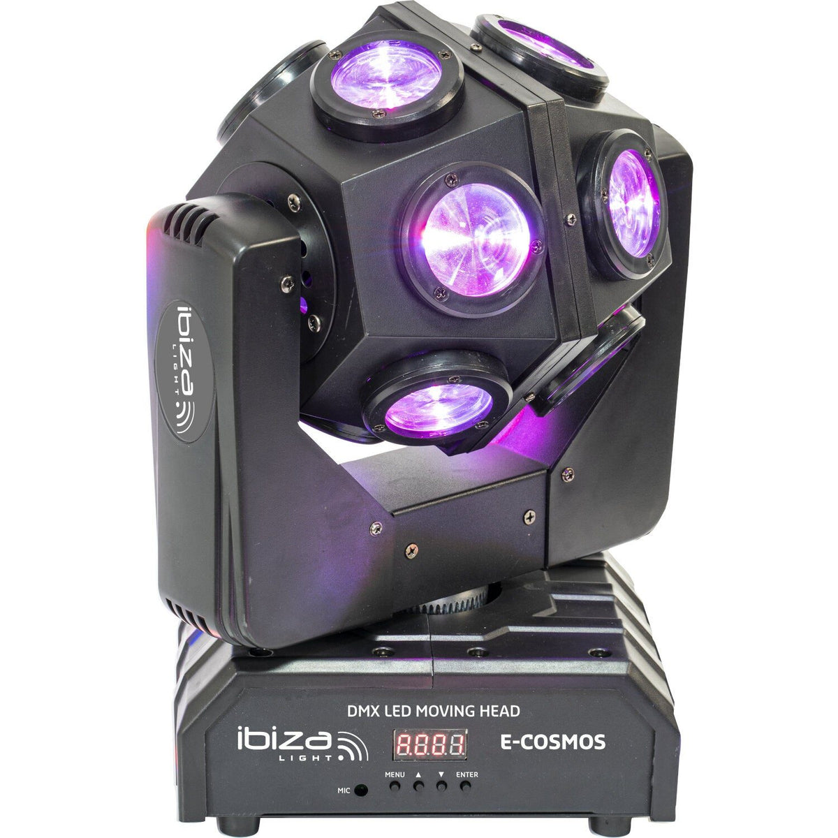 Ibiza Light & Sound E-COSMOS – Cabeza móvil DMX retro LED RGBW 4-en-1 12×10 W - Tempo Shop