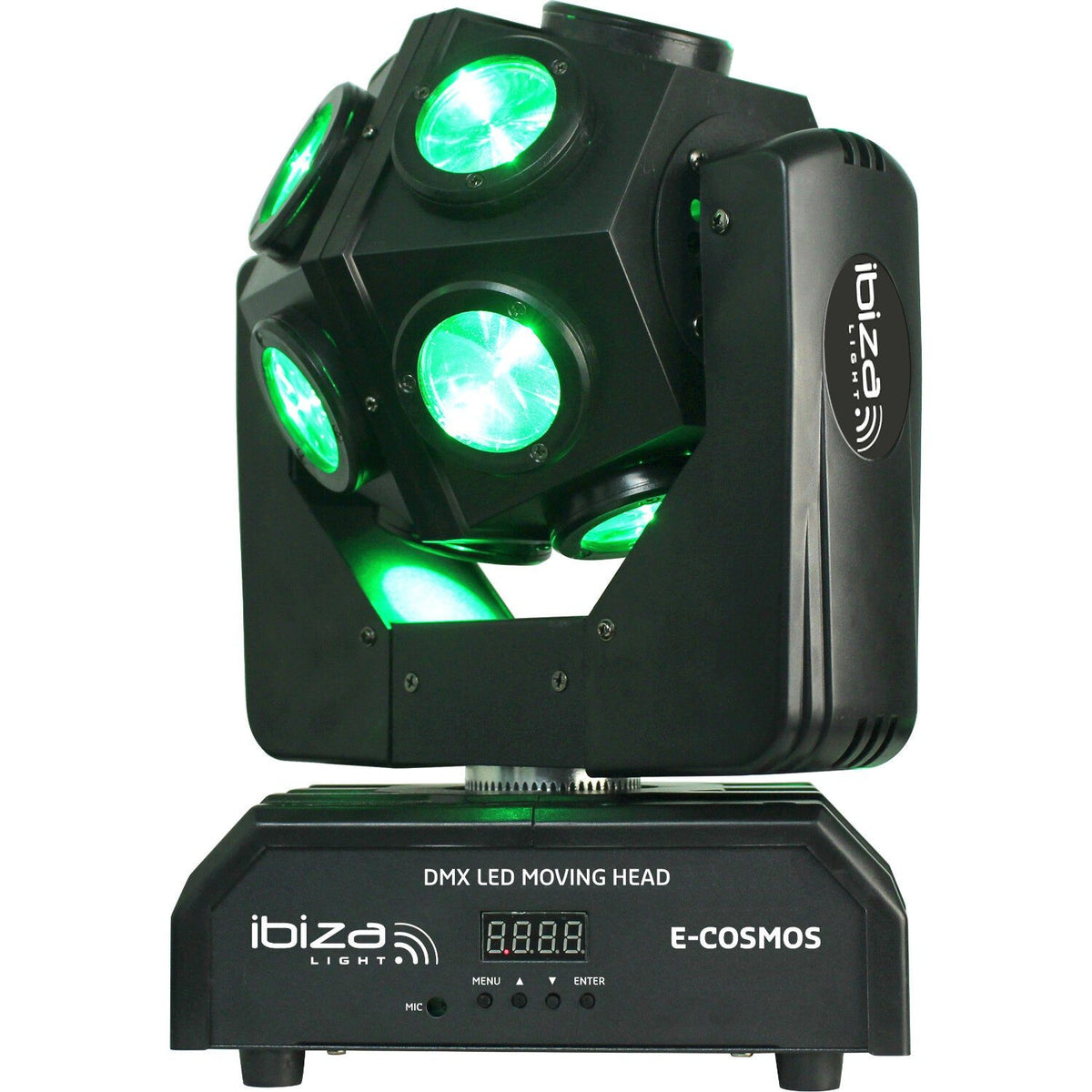 Ibiza Light & Sound E-COSMOS – Cabeza móvil DMX retro LED RGBW 4-en-1 12×10 W - Tempo Shop