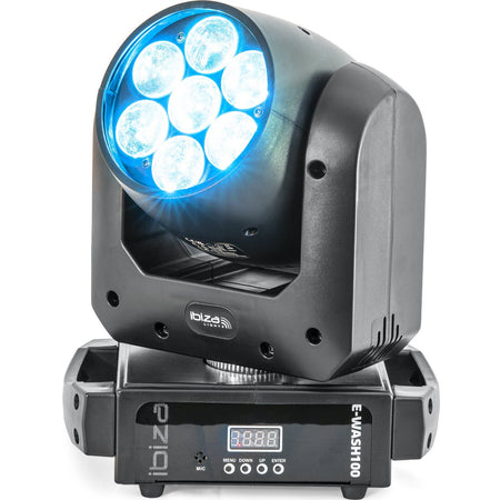 Ibiza Light & Sound E-WASH100 - Cabeza móvil de LED con ZOOM + WASH y control DMX - Tempo Shop