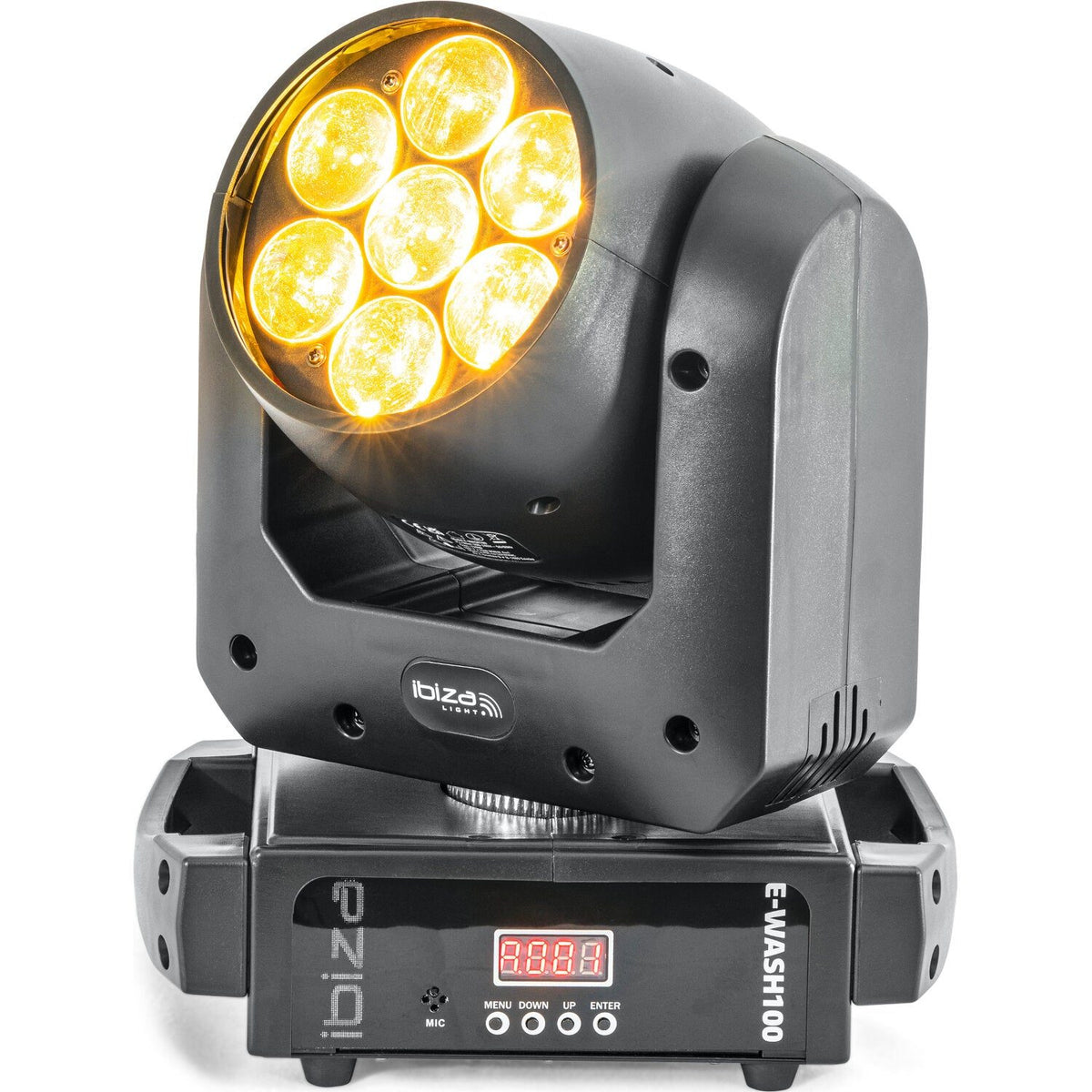 Ibiza Light & Sound E-WASH100 - Cabeza móvil de LED con ZOOM + WASH y control DMX - Tempo Shop