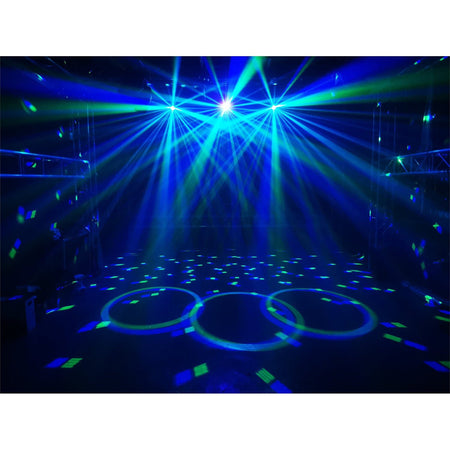 Ibiza Light & Sound FULLMOON – Efecto de iluminación DMX 5-en-1 Wash, UV, Láser R+G, Strobe & Astro - Tempo Shop