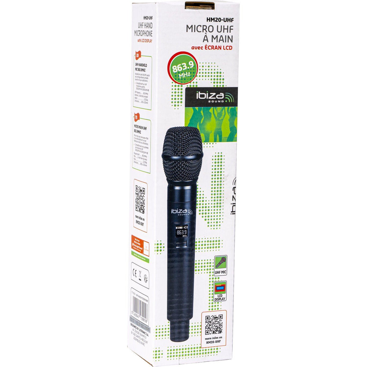 Ibiza Light & Sound HM20-UHF – Micrófono de mano UHF 863,9 MHz - Tempo Shop