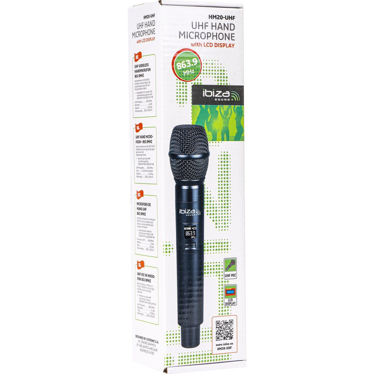 Ibiza Light & Sound HM20-UHF – Micrófono de mano UHF 863,9 MHz - Tempo Shop