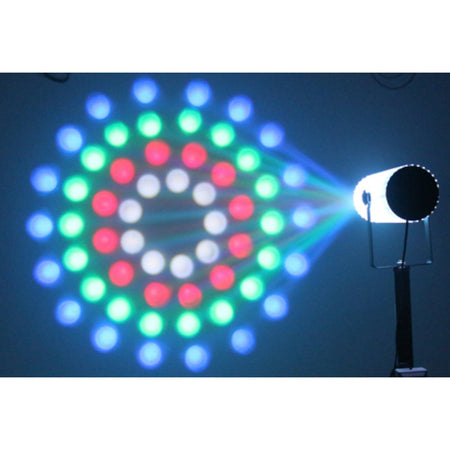 Ibiza Light & Sound LCM003LED-CLEAR – Efecto Moonflower LED RGBBA, carcasa translúcida - Tempo Shop