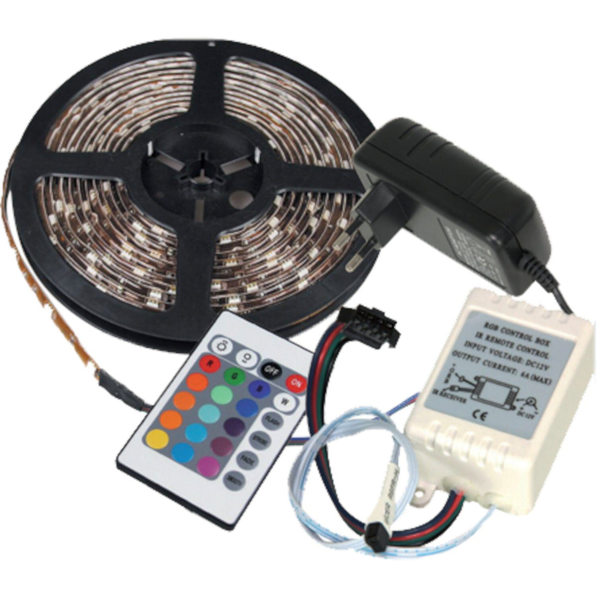 Ibiza Light & Sound LLS500RGB-PACK - Pack de tira luminosa flexible de LED multicolor 5m - Tempo Shop