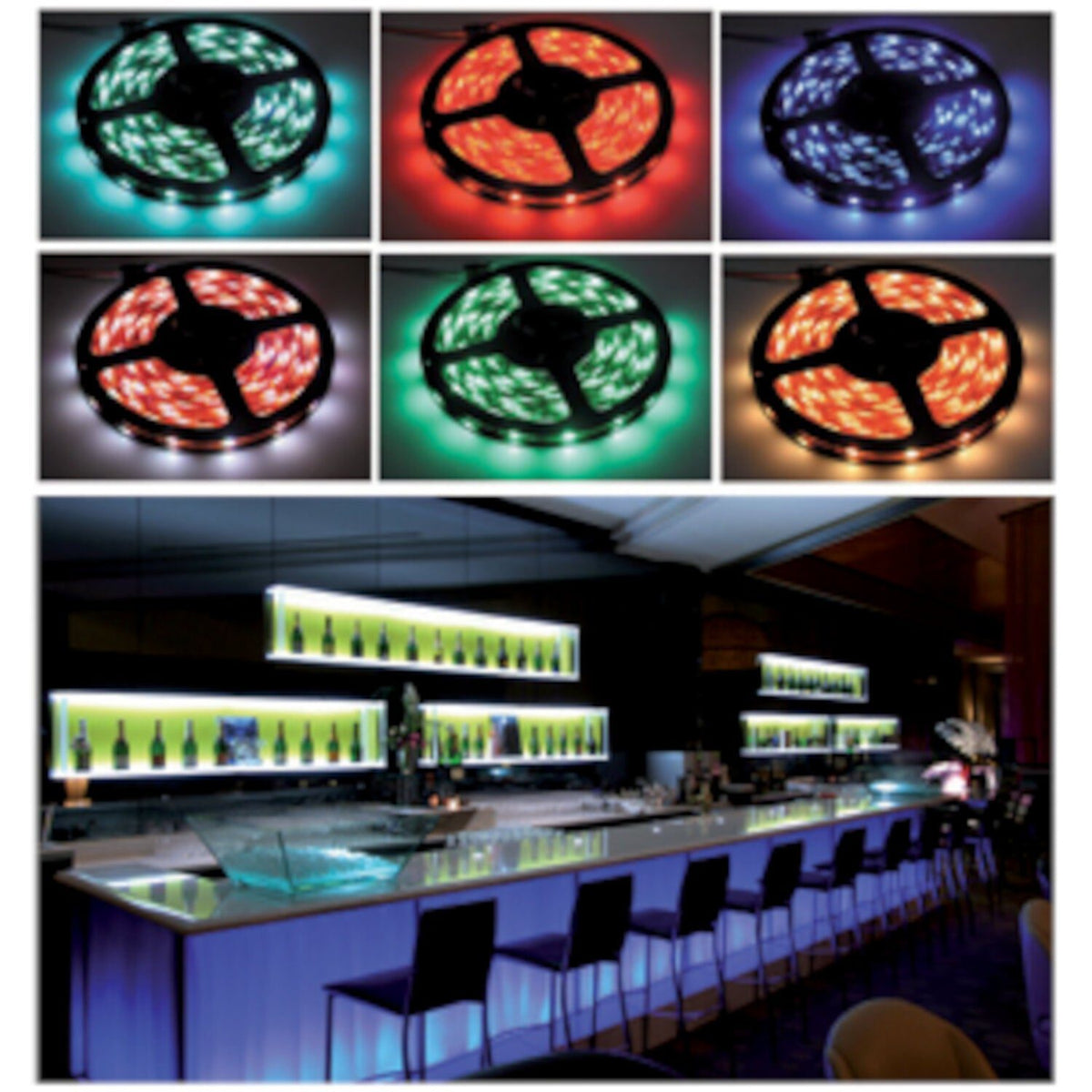 Ibiza Light & Sound LLS500RGB-PACK - Pack de tira luminosa flexible de LED multicolor 5m - Tempo Shop