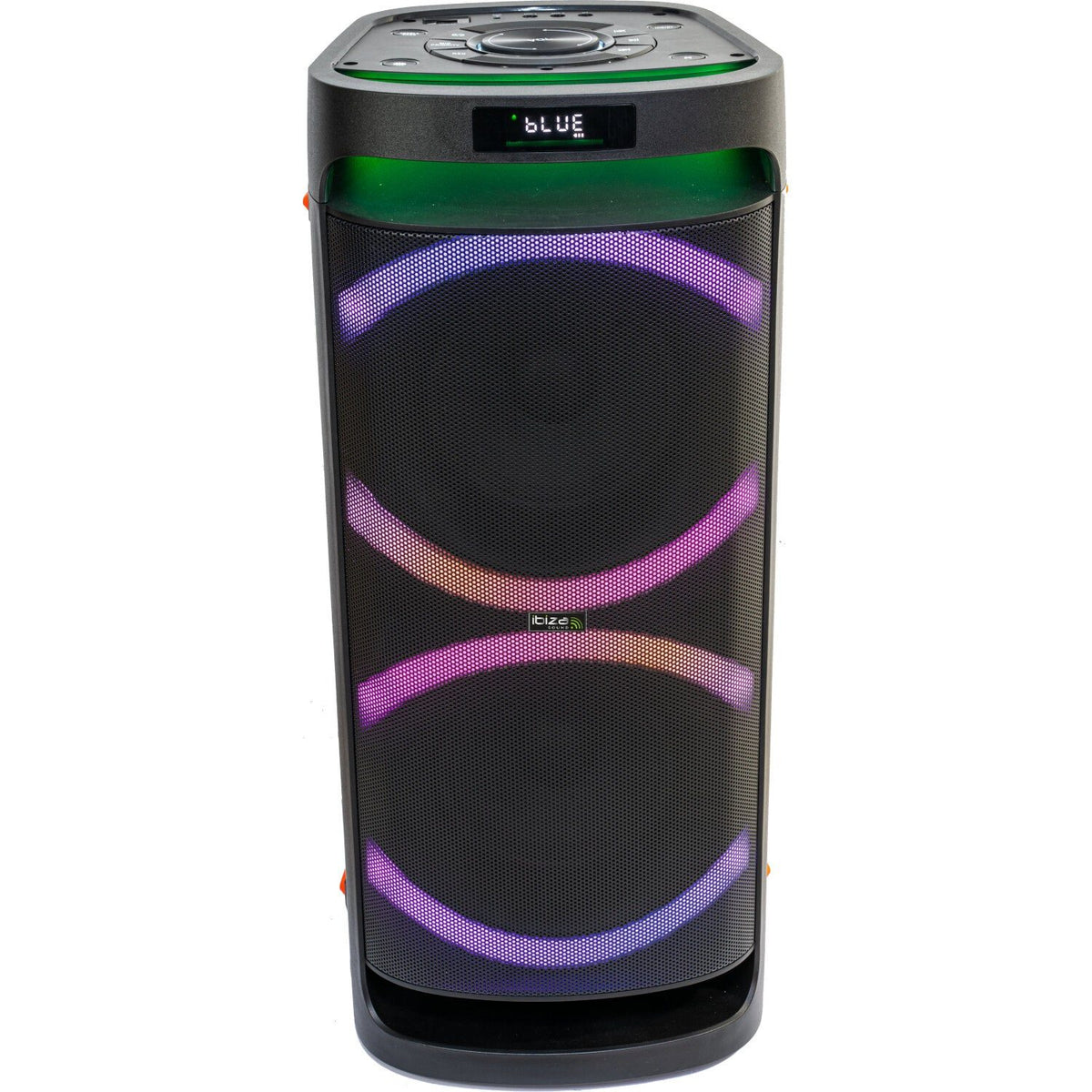 Ibiza Light & Sound LOUNGE28 – Altavoz luminoso portátil 2×8"/20 cm, 600 W con Bluetooth, USB, microSD y mando a distancia -