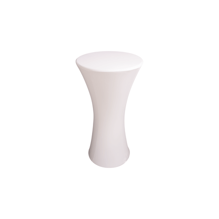 Ibiza Light & Sound LYCRA-TAB-0.6M-WH – Funda elástica blanca para mesa alta Ø 60 cm × H 120 cm - Tempo Shop